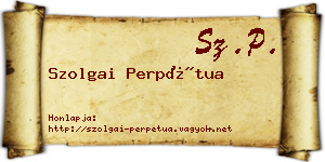 Szolgai Perpétua névjegykártya
